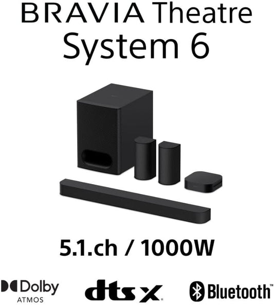 Sony BRAVIA Theatre System 6 – 5.1 Surround, 1000W, Dolby Atmos, DTS:X