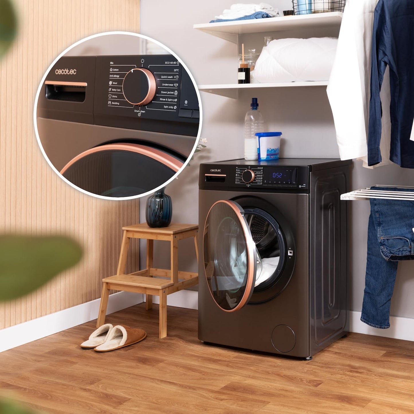 Frontlader-Waschmaschine 10 kg Bolero Dresscode 10610 Inverter Steel A, 2000 W, Inverter Plus Motor